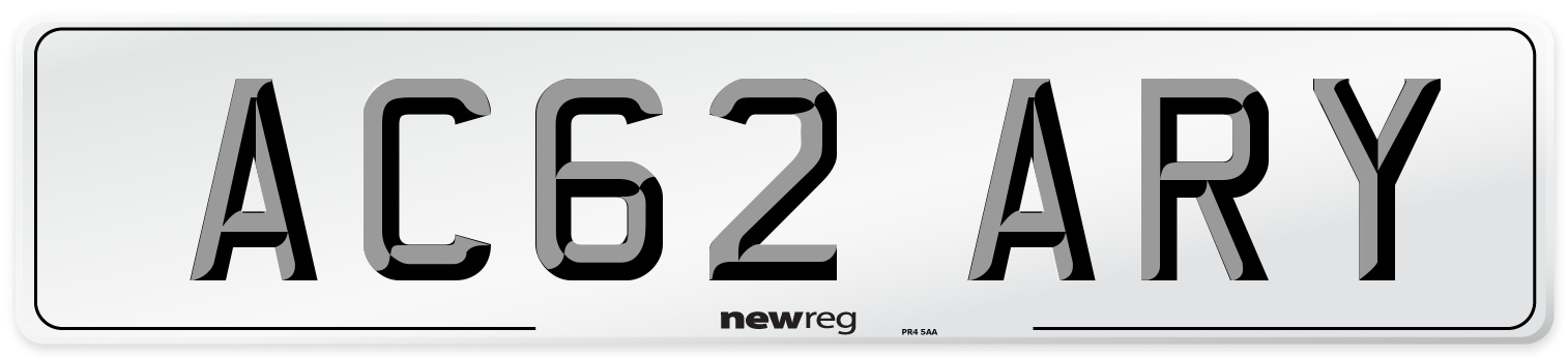 AC62 ARY Number Plate from New Reg